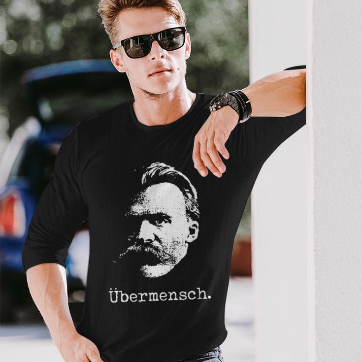 ニーチェ・ザラトゥストラ-ユーバーメンシュ哲学-超人 長袖Tシャツ 彼への贈り物