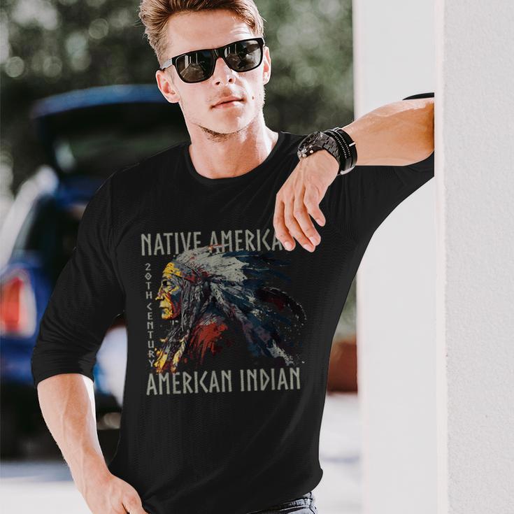 ネイティブアメリカン 20世紀 アメリカインディアン 長袖Tシャツ 彼への贈り物