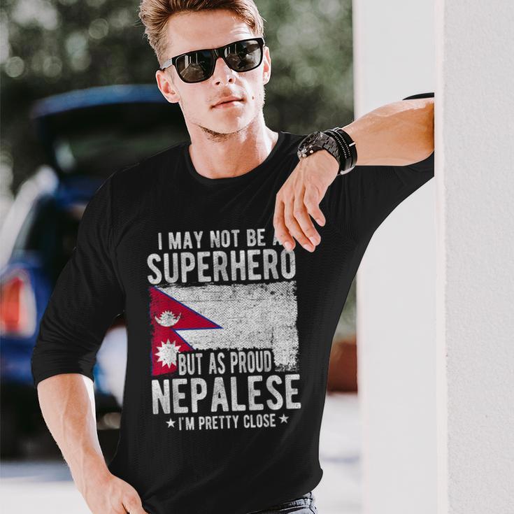 ネパール ネパール国旗 誇り高きネパール 長袖Tシャツ 彼への贈り物