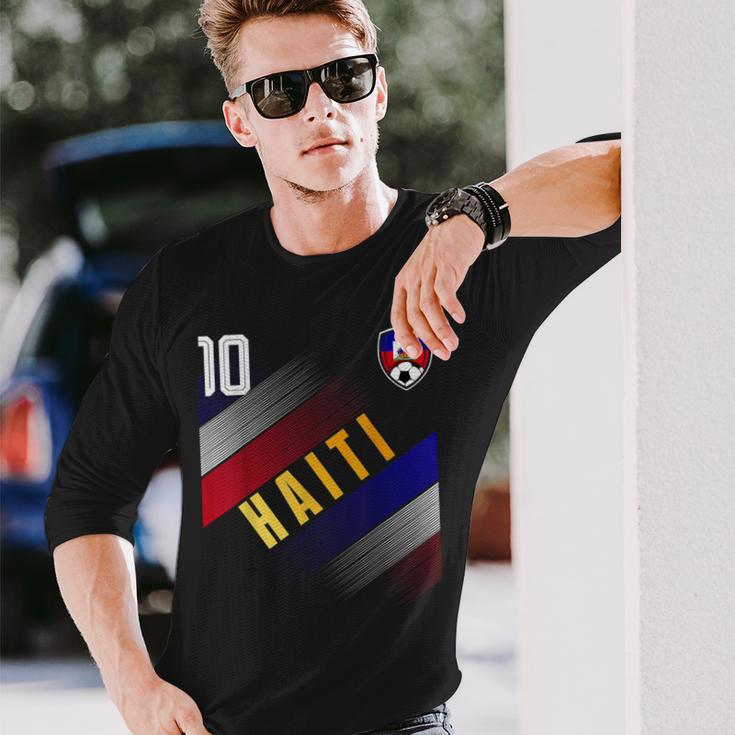 ハイチ国旗 ハイチのプライド愛好家 長袖Tシャツ 彼への贈り物