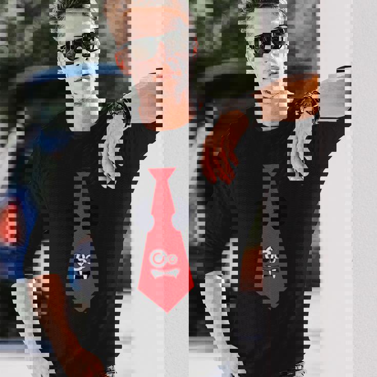 ハロウィン ネクタイ 漫画 モンスター 赤 面白い 長袖Tシャツ 彼への贈り物