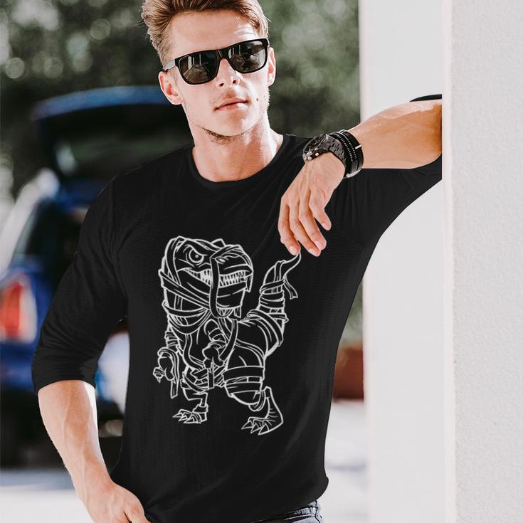 ハロウィン 面白い ミイラ恐竜 長袖Tシャツ 彼への贈り物