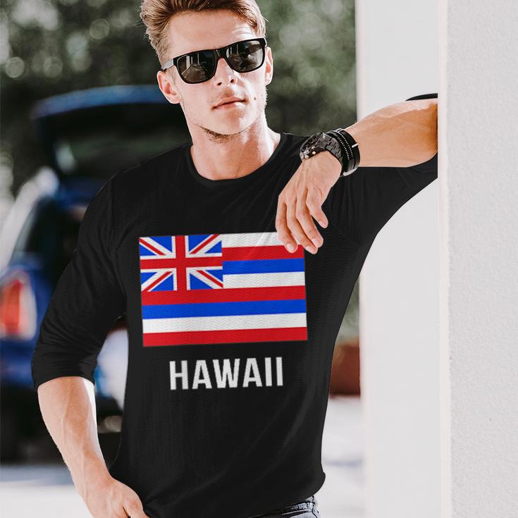 ハワイハワイの旗 長袖Tシャツ 彼への贈り物
