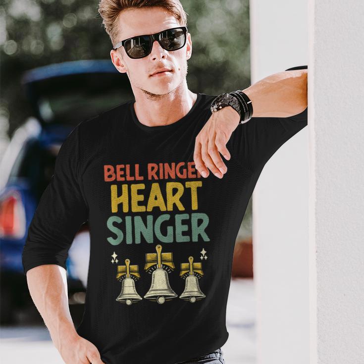 ハンドベル 奏者 合唱 面白い ハンドベル 楽器 長袖Tシャツ 彼への贈り物