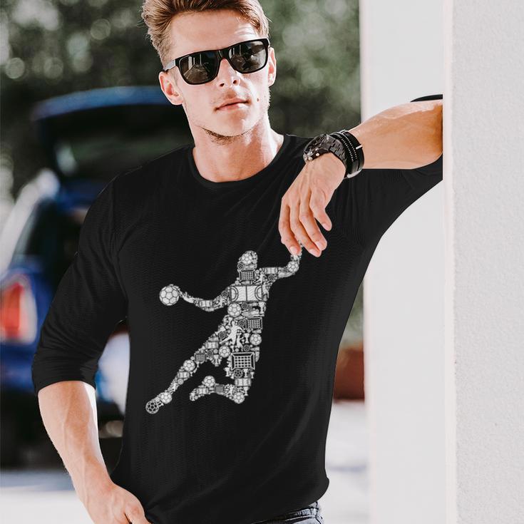 ハンドボール選手男子キッズ男子 長袖Tシャツ 彼への贈り物