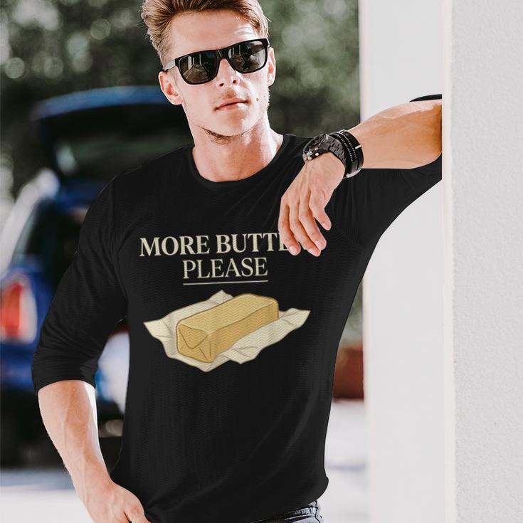 バター愛好家 塩漬けバター スティックオブバター 面白いバター 長袖Tシャツ 彼への贈り物