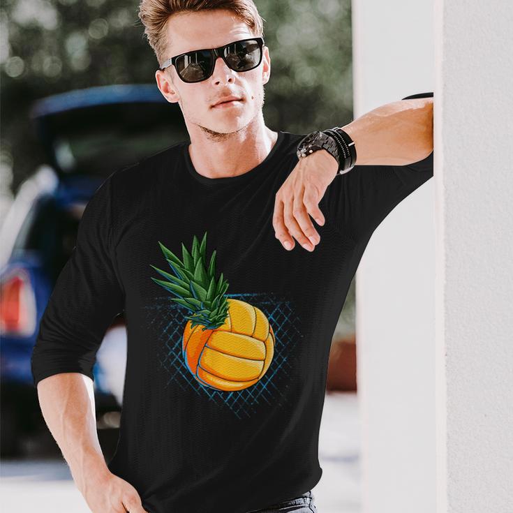 パイナップル バレーボール 面白い フルーツ ビーチ ハワイ ハワイアン スパイク 長袖Tシャツ 彼への贈り物