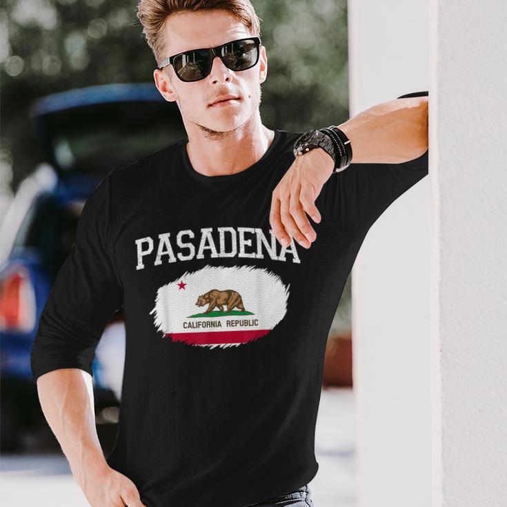 パサデナ カリフォルニア州旗 ビンテージ Usa スポーツ メンズ レディース 長袖Tシャツ 彼への贈り物