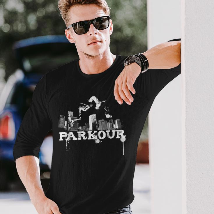 パルクールシティギフトパルクールフリーランニング 長袖Tシャツ 彼への贈り物