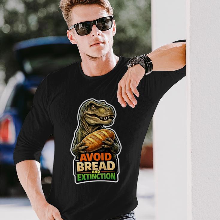 パンと絶滅を避ける恐竜ケトユーモア。 長袖tシャツ 長袖Tシャツ 彼への贈り物