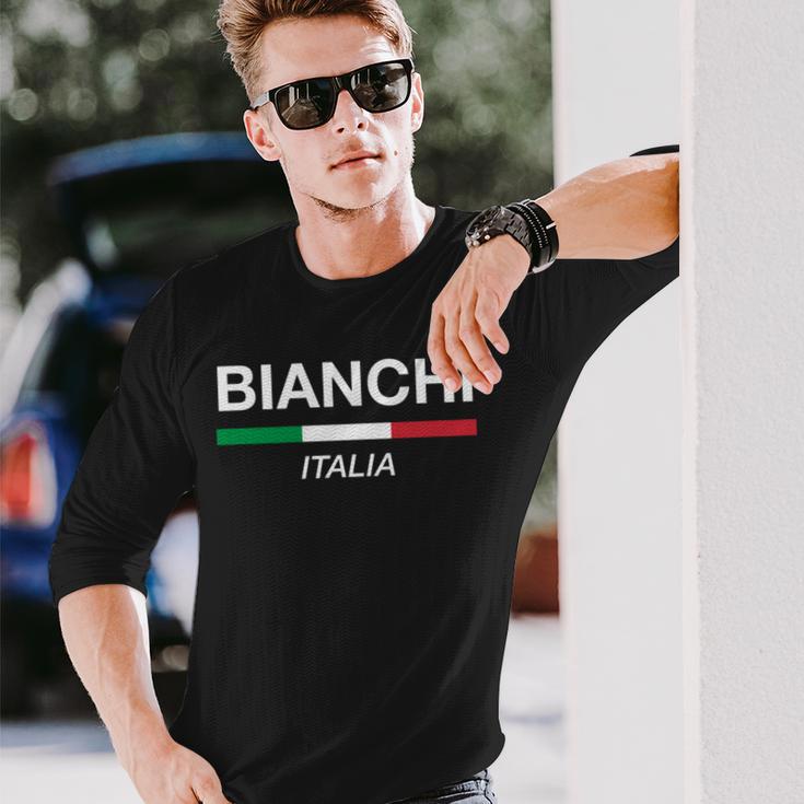 ビアンキ イタリア 家族名 イタリア 国旗 長袖tシャツ 長袖Tシャツ 彼への贈り物