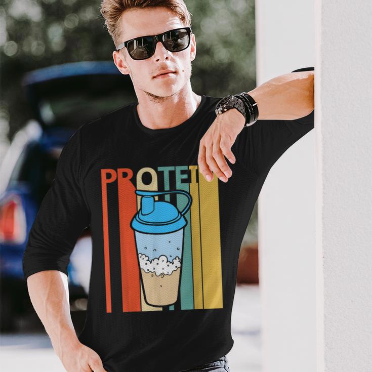 ビンテージ・スタイル タンパク質 長袖Tシャツ 彼への贈り物