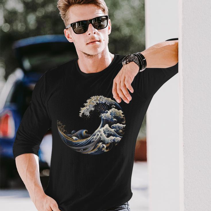 フィボナッチ数列カナガワウェーブ 長袖Tシャツ 彼への贈り物