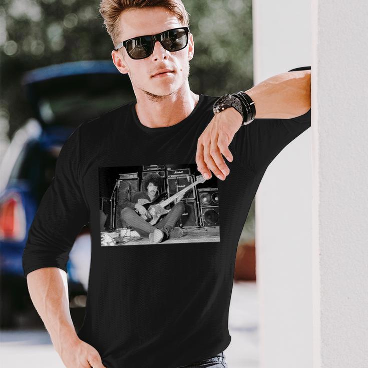 フィル・ライノット・シン・リジー・レコーディング・サンダー・アンド・ライトニング 1982 長袖Tシャツ 彼への贈り物
