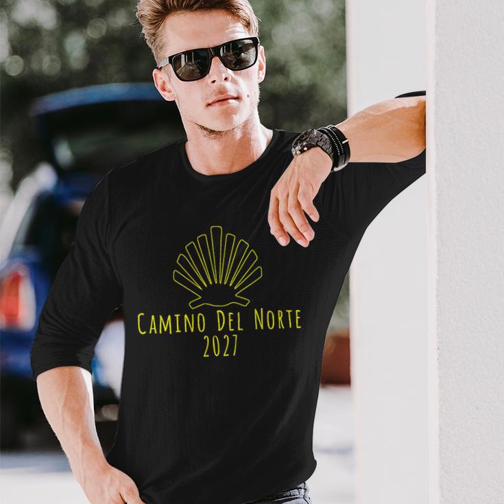 ブエン カミーノ デ サンティアゴ デル ノルテ 2027 カミーノ ホタテ貝 長袖Tシャツ 彼への贈り物