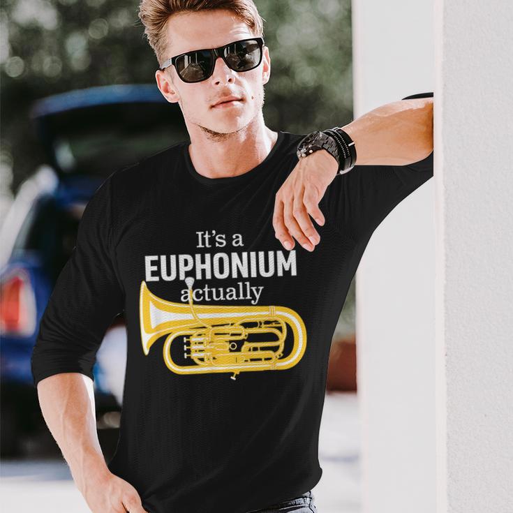 ブラスバンドのユーフォニアム奏者のための面白いユーフォニアムジョーク「 Euphonium Humour 」 長袖Tシャツ 彼への贈り物