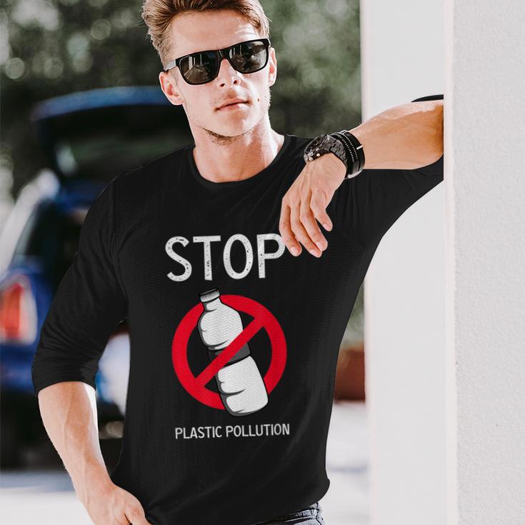 プラスチック汚染環境係派を止める 長袖Tシャツ 彼への贈り物