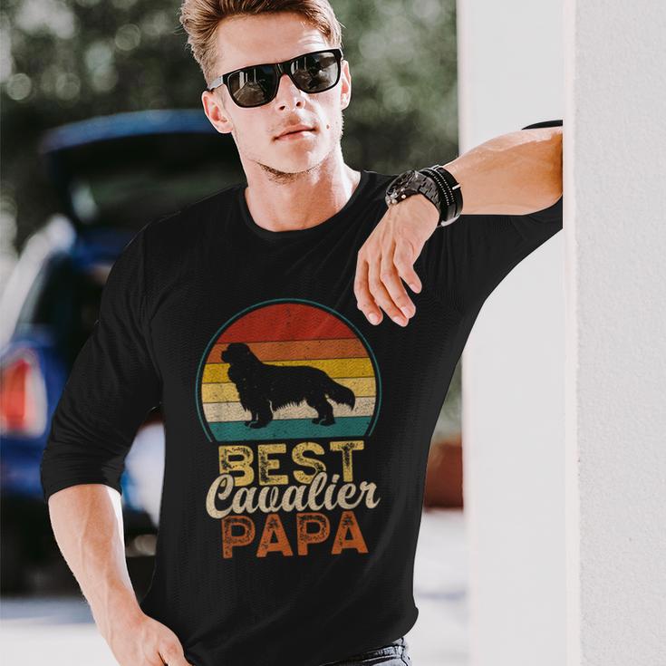 ベスト・キャバリア・パパ、キング・チャールズ・スパニエル 長袖Tシャツ 彼への贈り物