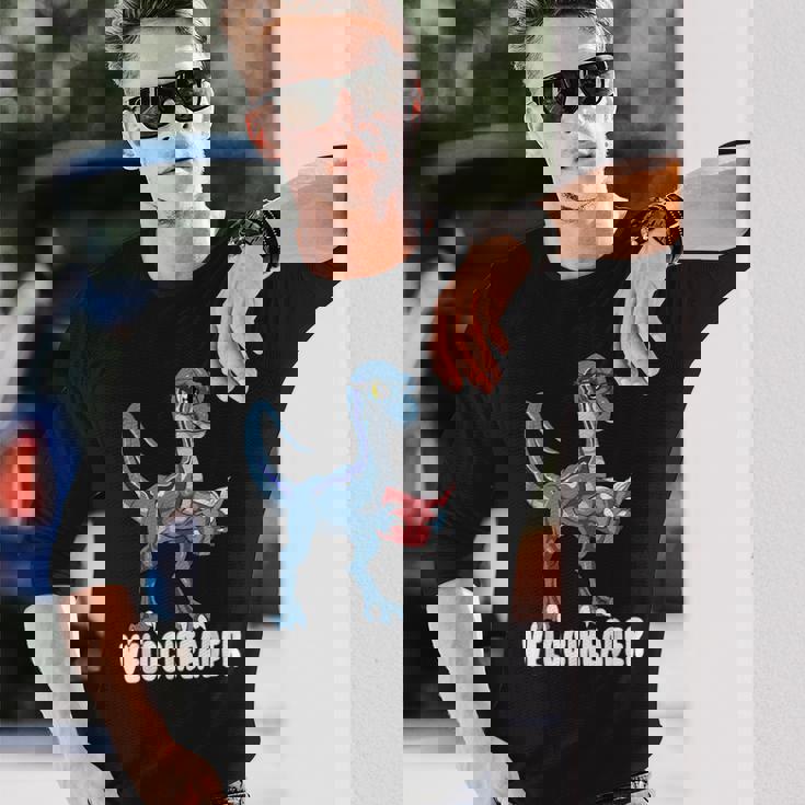 ベロシアダー ベロキラプトル 恐竜 読書 本好き 長袖Tシャツ 彼への贈り物