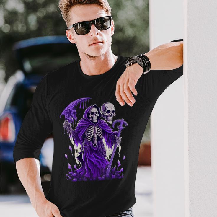 ホラー 死神とオカルト ゴシック 長袖Tシャツ 彼への贈り物