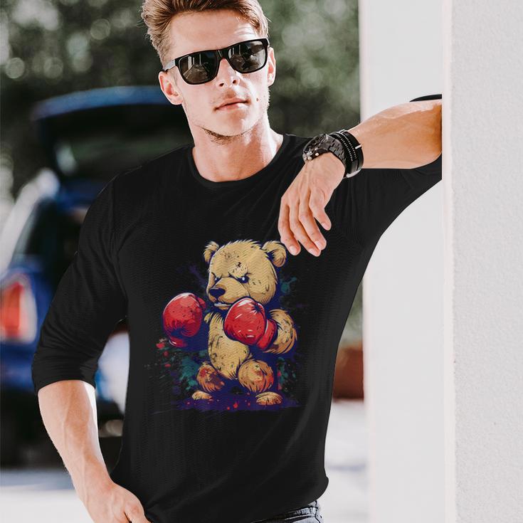 ボクサー 熊 ボクシング グローブ キックボクシング 面白い ボクシング 長袖Tシャツ 彼への贈り物