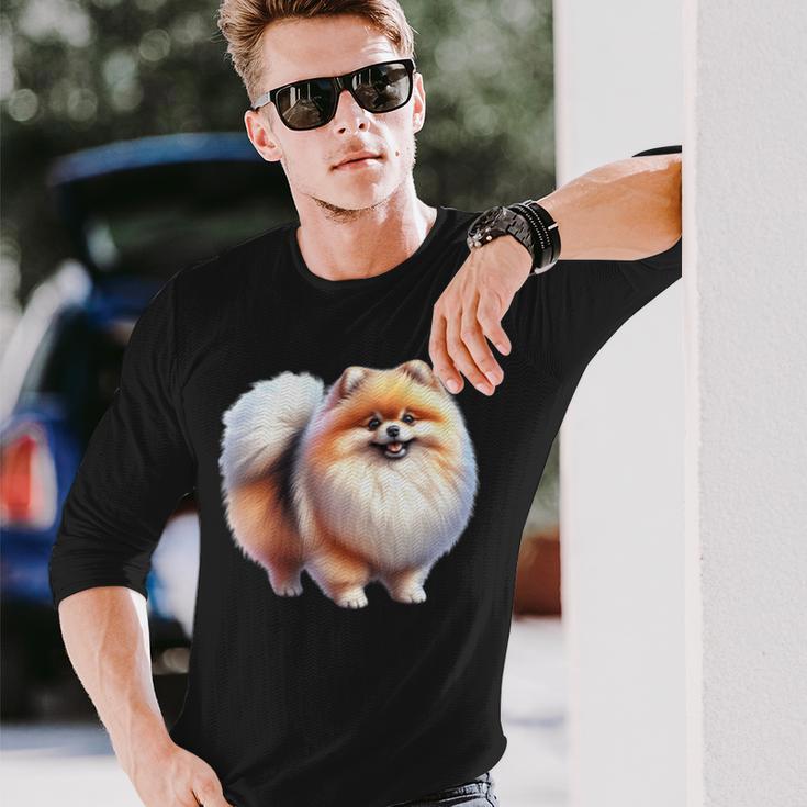 ポメラニアン犬 長袖tシャツ 長袖Tシャツ 彼への贈り物