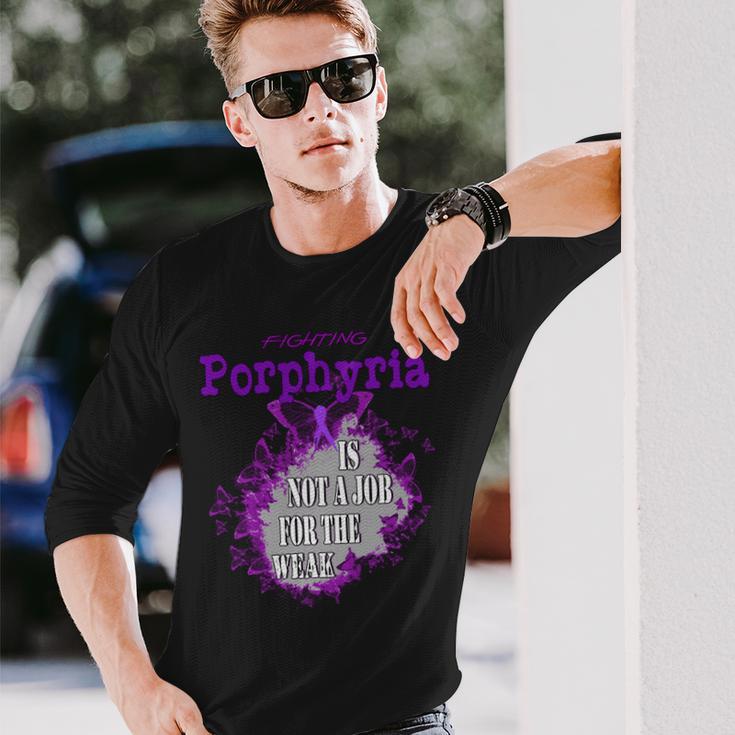 ポルフィリン症啓発 長袖tシャツ 長袖Tシャツ 彼への贈り物