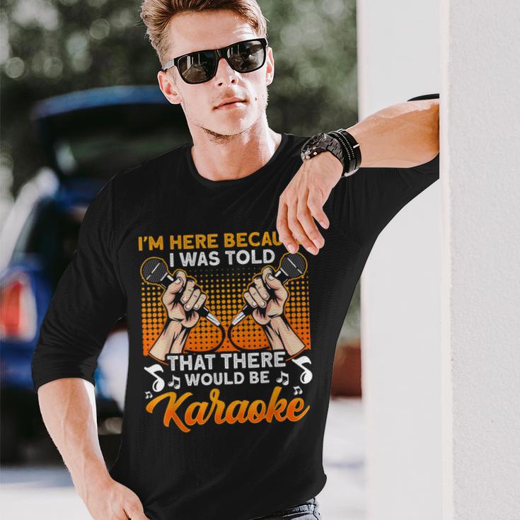 マイク カラオケ 歌い手 歌う 音楽 おもしろ カラオケ 長袖Tシャツ 彼への贈り物