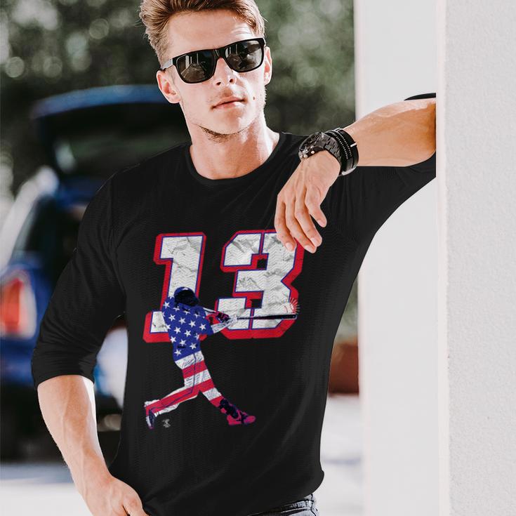 マックスマンシーフラッグのシルエットゲームデー 長袖Tシャツ 彼への贈り物