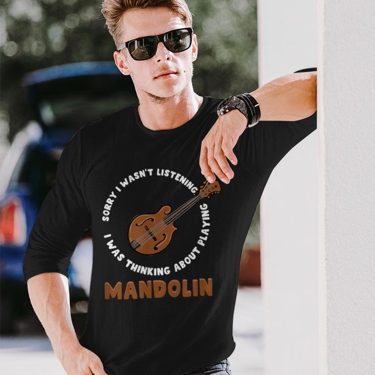 マンドリン演奏について考える ミュージシャン ブルーグラス 長袖Tシャツ 彼への贈り物