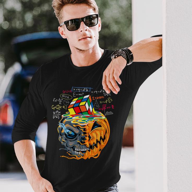 メルティングキューブ 面白い ルービック ルビックス ルービックス プレイヤー キューブ ハロウィン 長袖Tシャツ 彼への贈り物