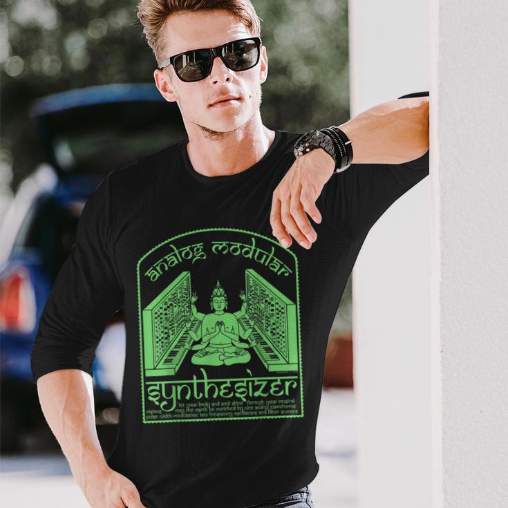 モジュラーシンセ面白いシンセサイザー 長袖Tシャツ 彼への贈り物