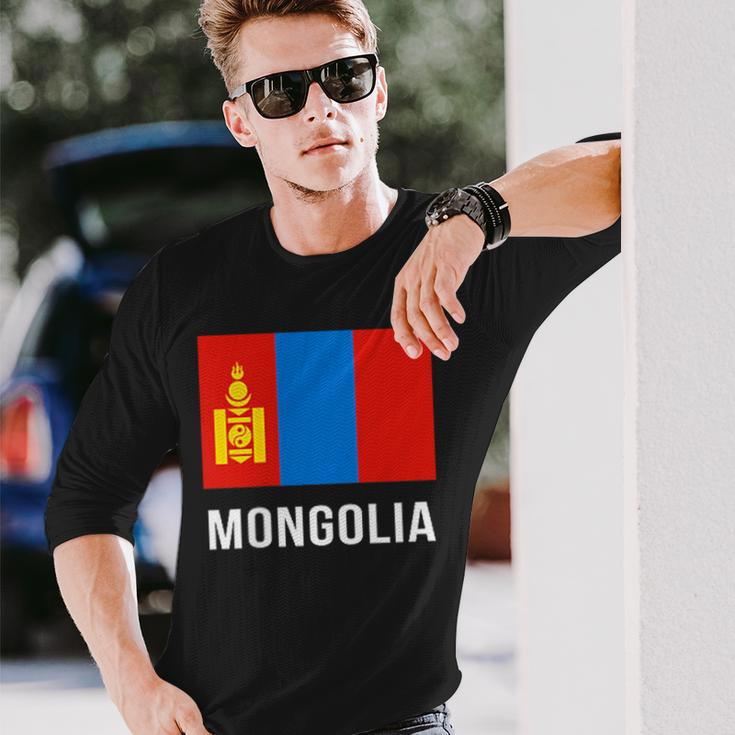 モンゴル モンゴル国旗 長袖Tシャツ 彼への贈り物