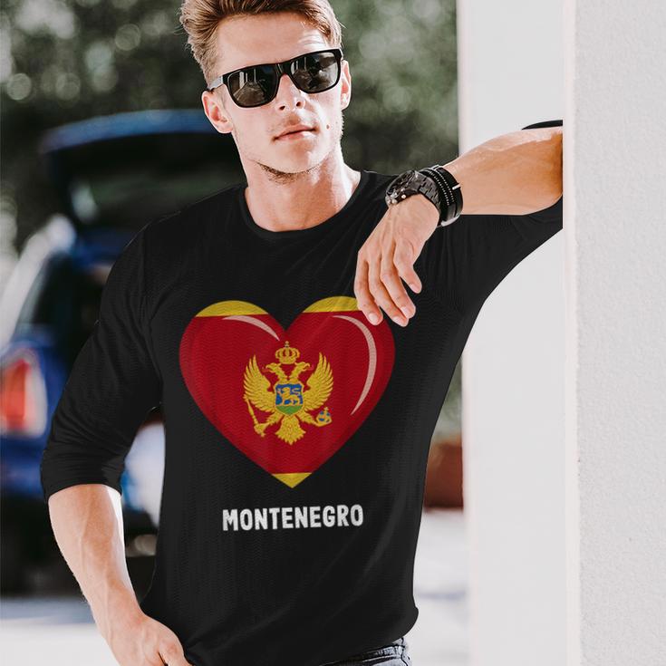 モンテネグロ国旗シャツ 長袖Tシャツ 彼への贈り物