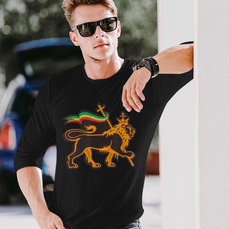 ユダのラスタライオン ユダヤ教のプライド エチオピアとキリスト教徒 長袖Tシャツ 彼への贈り物