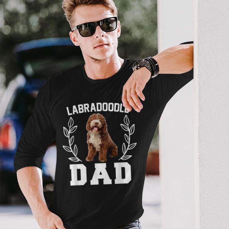 メンズ ラブラドゥードル お父さん 面白いクロスブリード 犬好きの方へのギフトに 長袖Tシャツ 彼への贈り物