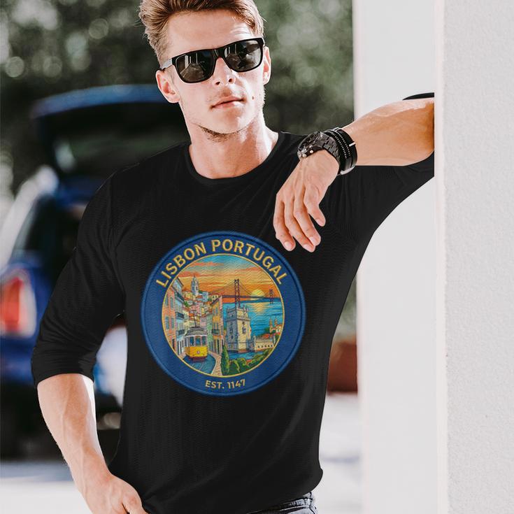 リスボン ポルトガル 旅行 お土産 都市 ランドマーク 観光ギフト 長袖Tシャツ 彼への贈り物