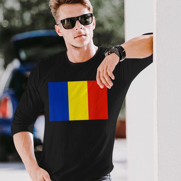 ルーマニア国旗 長袖Tシャツ 彼への贈り物