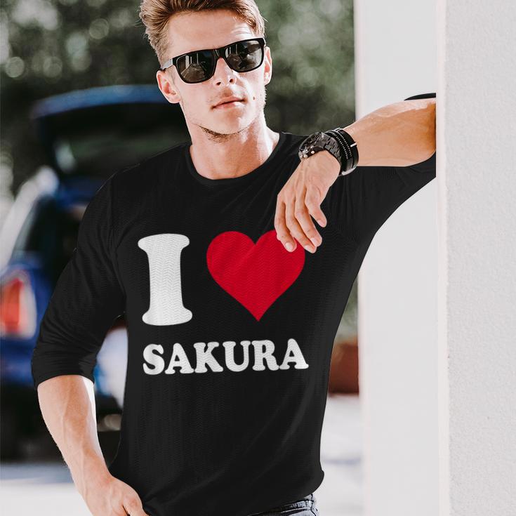 レッドハート I Loveakura 長袖Tシャツ 彼への贈り物