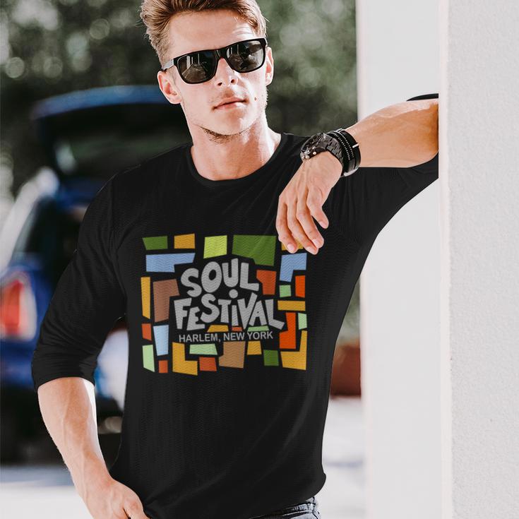 レトロ'70年代ソウルフェスティバルハーレムニューヨーク 長袖Tシャツ 彼への贈り物