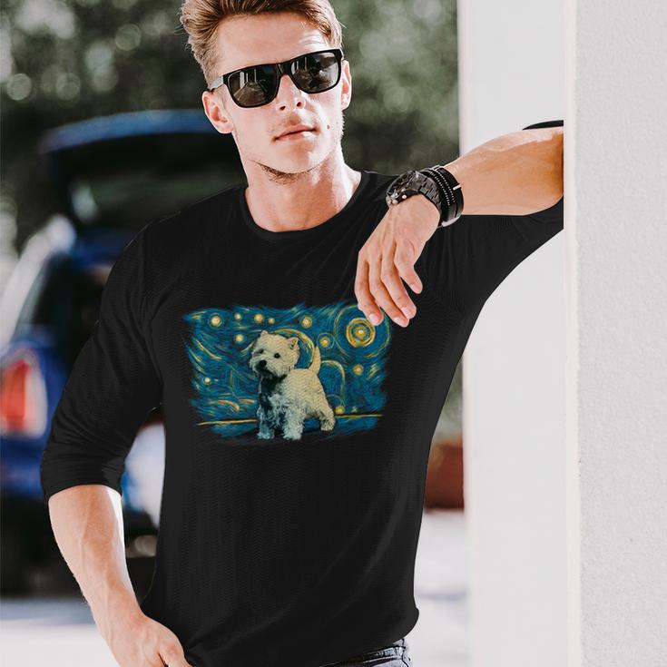 レトロなヴィンテージスタイルのウェスティ。 長袖Tシャツ 彼への贈り物
