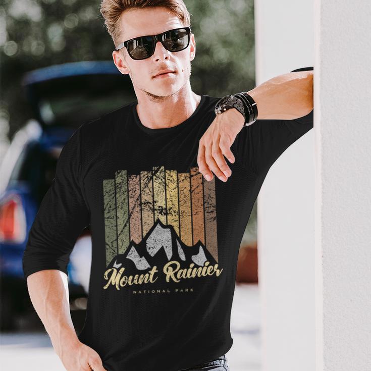 レトロマウントレーニア国立公園 Usヴィンテージマウントレーニア山 長袖tシャツ 長袖Tシャツ 彼への贈り物
