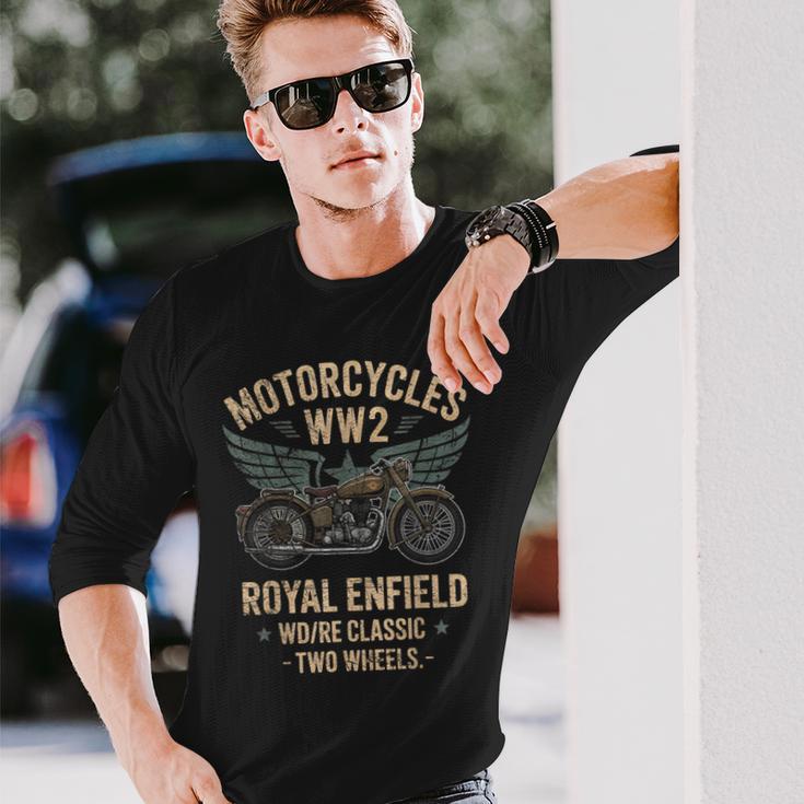 ロイヤルエンフィールドwdReクラシックモーターサイクルww2 長袖Tシャツ 彼への贈り物