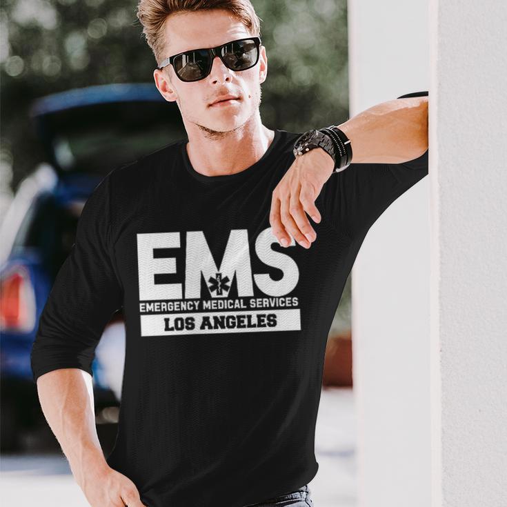 ロサンゼルス カリフォルニア Ems 救急救命士 Emt ユニフォーム 長袖Tシャツ 彼への贈り物