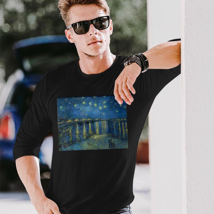 ヴィンセントファンゴッホローヌの星空 長袖Tシャツ 彼への贈り物