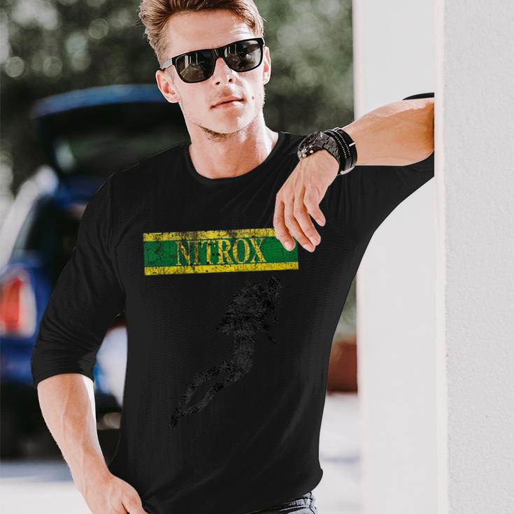 ヴィンテージ ニトロックス 旗 ダイバー スキューバダイビング 長袖Tシャツ 彼への贈り物
