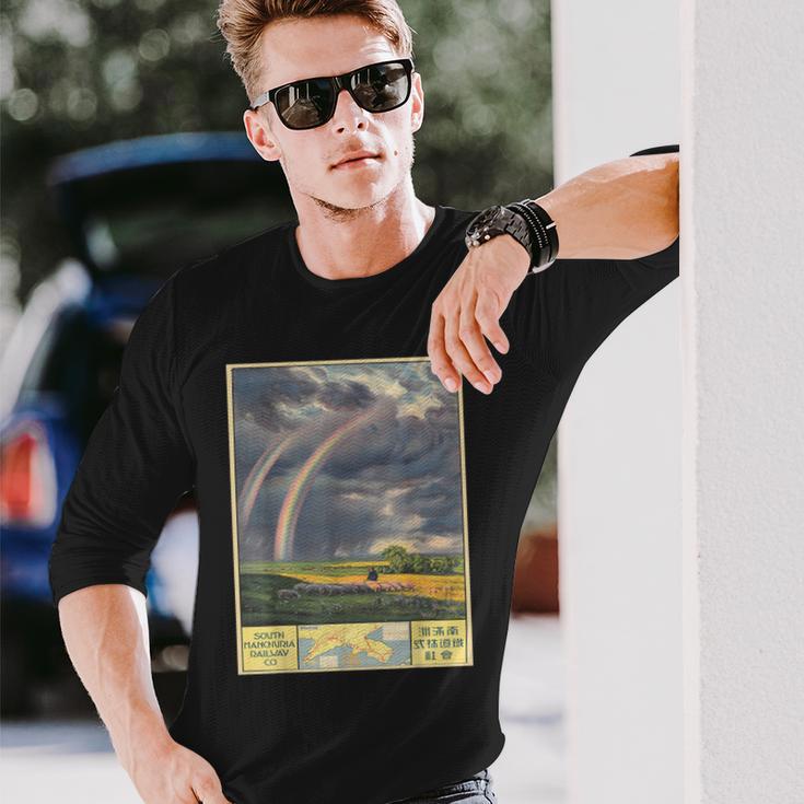 ヴィンテージポスター-南満州鉄道 長袖Tシャツ 彼への贈り物