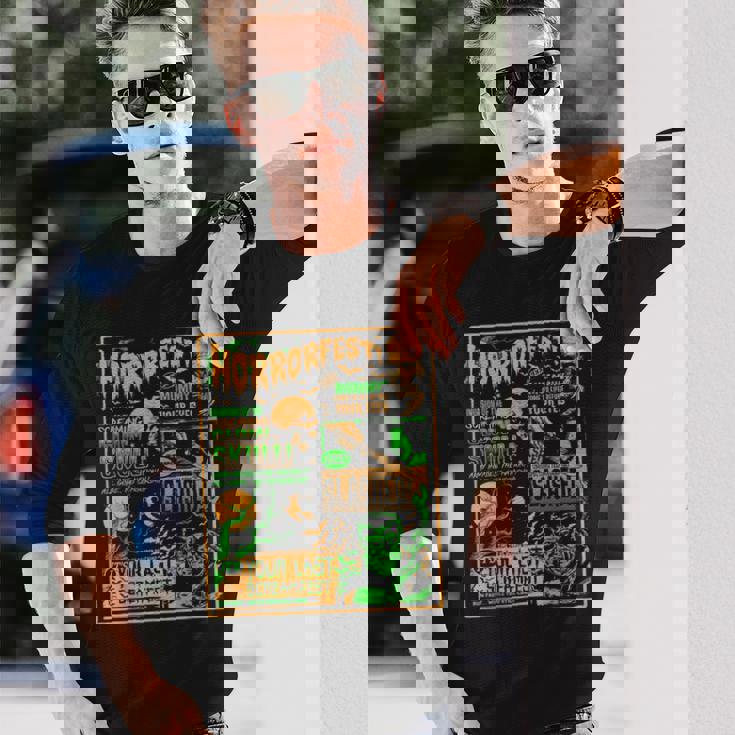 ヴィンテージ・ハロウィーン・クラシック・ホラー映画ポスター ホラーフェスト 長袖Tシャツ 彼への贈り物