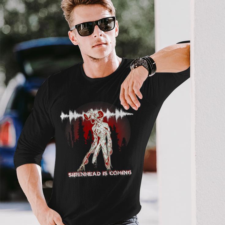 不気味なクリーチャーサイレンヘッド 長袖Tシャツ 彼への贈り物