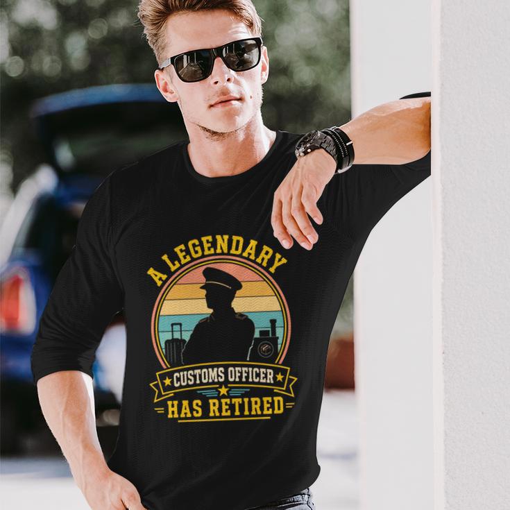 伝説の税関職員が退職したヴィンテージ引退 長袖tシャツ 長袖Tシャツ 彼への贈り物